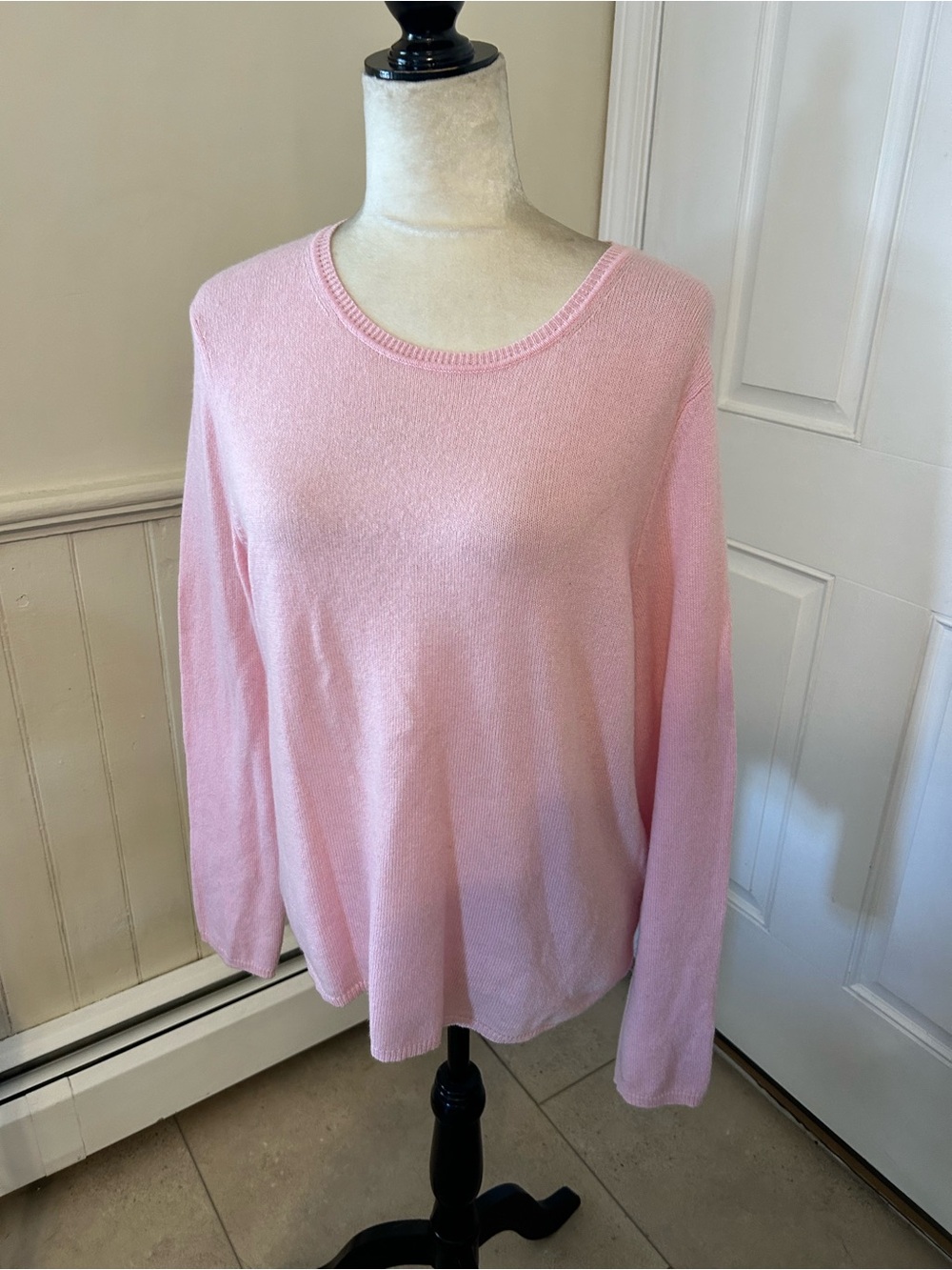 Charter Club 100% Cashmere Crew Neck Sweater 2-Ply/Blush Pink/Size Petite Large